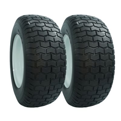 Ogracwheel Flat Free 16 x 6.50-8 on 4 Lug Replacement Turf Lawn Mower Tire with Wheel, Set of 2