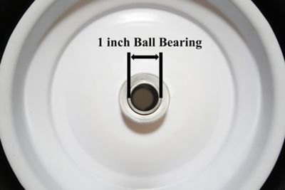 Image showing  16 x 5.00-8in. Flat Free Wheels with Turf Tread, 1.0 in. Bore Size