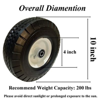 Image showing  1/2 Bore 10 in. No Flat Tire Replacement Wheel