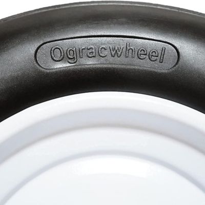 Image showing 4 th Ogracwheel 1 in. Bore Flat Free Wheelbarrow Tire on Wheel 4.80/4.00-8 with 3 in. Offset Hub