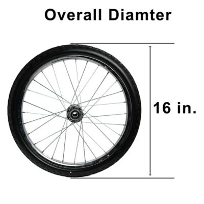 Image showing  16 x 1.75in. Ribbed Flat-Free Replacement Wheel, 3/4 & 5/8 in. Bore Size
