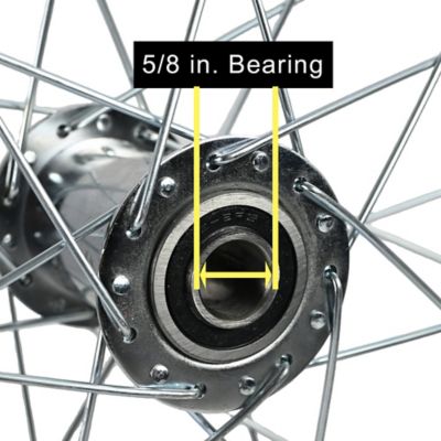 Image showing  16 x 1.75in. Ribbed Flat-Free Replacement Wheel, 3/4 & 5/8 in. Bore Size