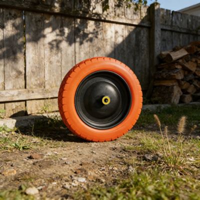 Ogracwheel 14.5 in. Wheelbarrow Tire Flat-Free 3.25/3.00-8in. Solid Tire and Wheel with 3-6in. Centered Hub, 3/4 in, & 5/8 in.