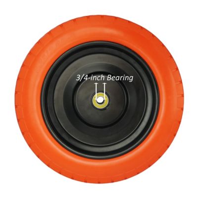 Image showing  14.5 in. Wheelbarrow Tire Flat-Free 3.25/3.00-8in. Solid Tire and Wheel with 3-6in. Centered Hub, 3/4 in, & 5/8 in.