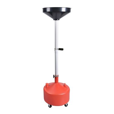 Eisen 8 Gallon Portable Waste Oil Drain,Industrial Fluid Drain Tank With Wheels and Adjustable funnel height. Red.
