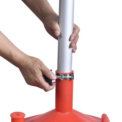 Image showing  8 Gallon Portable Waste Oil Drain,Industrial Fluid Drain Tank With Wheels and Adjustable funnel height. Red.