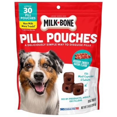 Milk-Bone Pill Pouches Dog Treats, Hickory Smoked Bacon Flavor, 30 ct. Bag