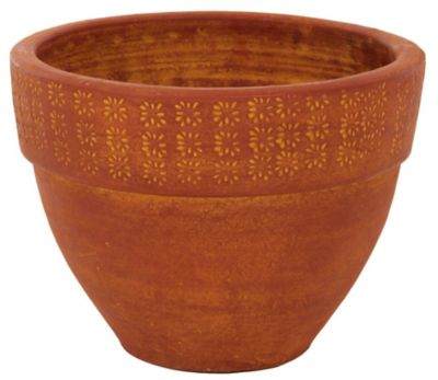 Margo Garden Products 13.75 in. Dungari Daisy Clay Pot