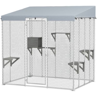 Pawhut Catio Outdoor Cat Enclosure, 79 in. Large Walk-in Cat House
