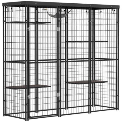 Pawhut 4 Level 69 in. Large Catio Outdoor Indoor Weld Wire, Cat Enclosure