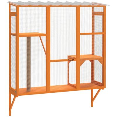Pawhut Outdoor Catio, Cat Window Catio Box Enclosure for 2-3 Large Indoor Cats