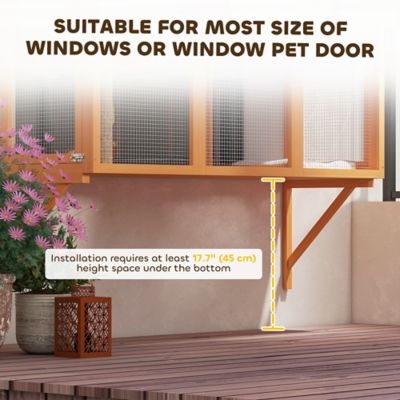 Pawhut Outdoor Catio, Cat Window Catio Box Enclosure for 2-3 Large ...