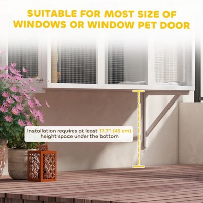 Pawhut Outdoor Catio, Cat Window Catio Box Enclosure for 2-3 Large ...