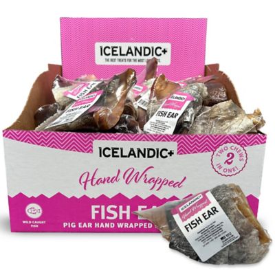 Icelandic+ Fish Ear: Pig Ear Wrapped & Cod Skin - 30pk