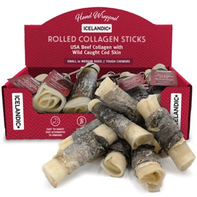Icelandic+ Rolled Collagen Stick: Beef & Cod Skin, 4in. - 12 pk.