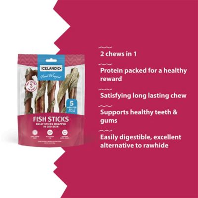 Image showing  Fish Sticks: Bully Stick Wrapped In Cod Skin: 6in. - 5pk