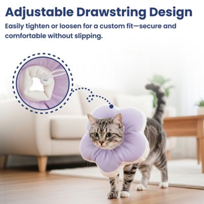 Image showing  Plush Flower Dog & Cat Recovery Collar, Purple