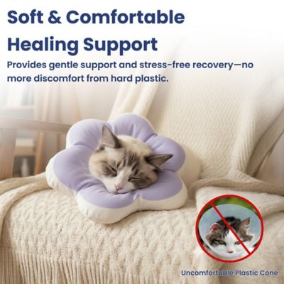 Image showing 1 th PawsPik Plush Flower Dog & Cat Recovery Collar, Purple