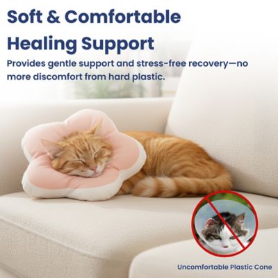 Image showing  Plush Flower Dog & Cat Recovery Collar, Peach