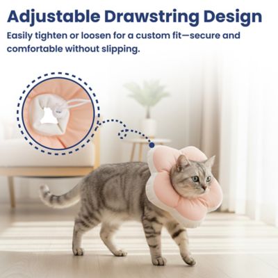 Image showing  Plush Flower Dog & Cat Recovery Collar, Peach