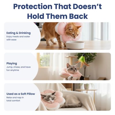 Image showing  Plush Flower Dog & Cat Recovery Collar, Peach