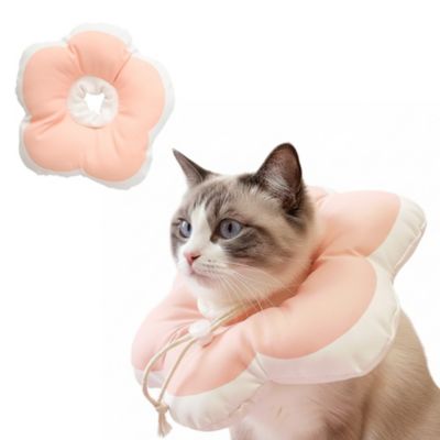 PawsPik Plush Flower Dog & Cat Recovery Collar, Peach