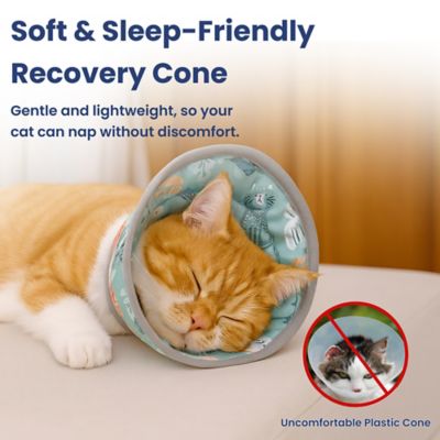 Image showing 1 th PawsPik Adjustable Dog & Cat Recovery Soft-Cone, Light Blue