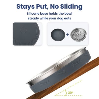 Image showing  Stainless Steel Three-Ridge Slow Feeder Dog Bowl