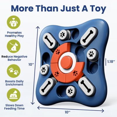 Image showing  Interactive Treat Dispensing Puzzle Dog Toy, Blue & Orange
