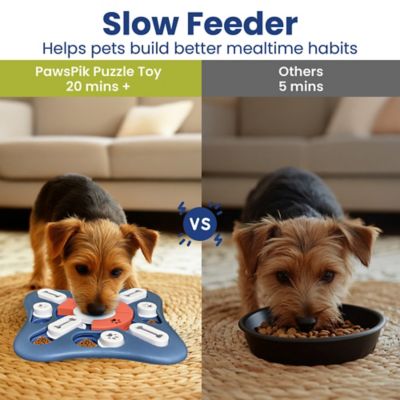 Image showing  Interactive Treat Dispensing Puzzle Dog Toy, Blue & Orange