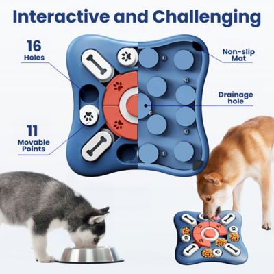 Image showing  Interactive Treat Dispensing Puzzle Dog Toy, Blue & Orange