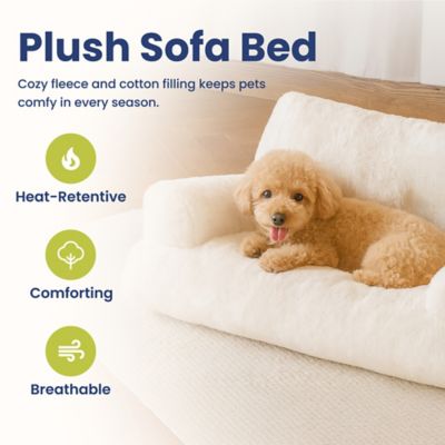 Image showing  Plush Support Sofa Bed for Dogs & Cats, White