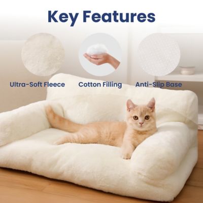 Image showing  Plush Support Sofa Bed for Dogs & Cats, White