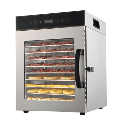 PawsPik 12-Tray Stainless Steel Dog & Cat Treat Dehydrator, Gray
