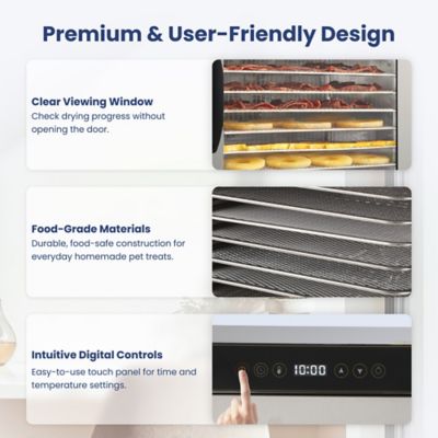 Image showing  12-Tray Stainless Steel Dog & Cat Treat Dehydrator, Gray