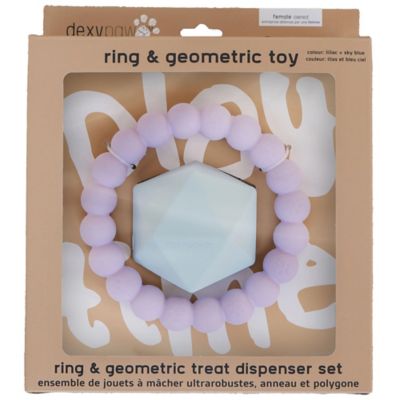 Dexypaws Chew Master Set: Ring & Geometric - Lilac & Sky Blue