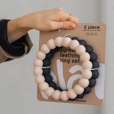 Image showing  Super Chew Rings: Beige & Black