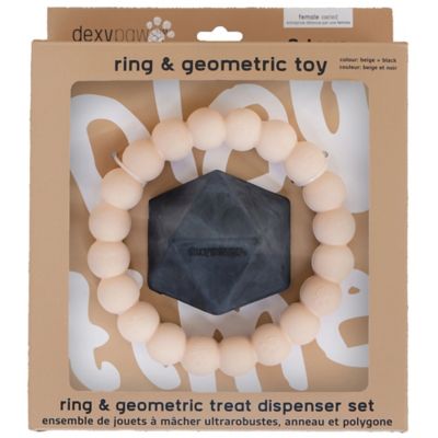 Dexypaws Chew Master Set: Ring & Geometric, Beige and Black