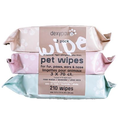 Dexypaws Cleansing Wipes: 3 Pack - Aloe, Lavender, Rose Water