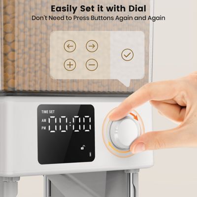 Image showing 3 th Oneisall PFD-002 Automatic Cat Feeder - 5L/20 Cups, Timed Dry Food Dispenser for 2 Cats, Indoor Pet Feeder