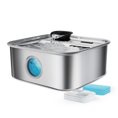 Oneisall PW07 10L/2.6Gal Dog Automatic Water Fountain: Multi-Filtration, LED, Ultra-Quiet, for Multi-pet Family w/3 Filters