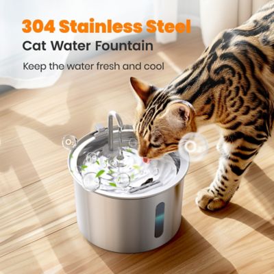 Image showing  PWF-001 2L/0.53Gal Cat Water Fountain, with Snap, Anti-Spill Cats Water Fountains with Quiet Pump w/3 Filters