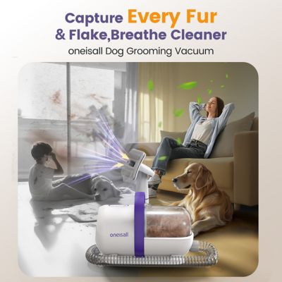 Image showing 7 th Oneisall LM5 4-in-1 Low-Noise Dog Grooming Vacuum: 12KPa Pet Hair & Home Cleaning Kit