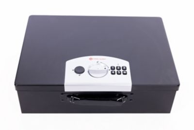 First Alert Fire Retardant, Security Cash Box or Laptop and Tablet Safe. Digital Electronic Lock and Override Key, With Cable