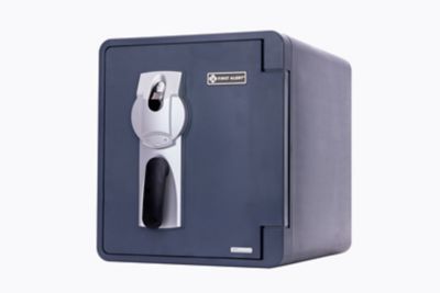 First Alert Fireproof, Waterproof Security Safe, .92 cu. ft. UL Fire Rated 1 hr Fingerprint Biometric Lock, Bolt-down feature