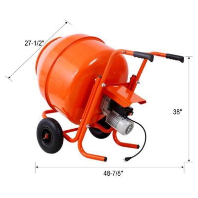 Image showing 9 th TMB 8 cu. ft., 224L Portable Concrete Mixer 115V/60HZ, Orange