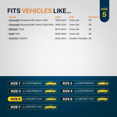 Image showing 6 th Seal Skin Covers All Weather Waterproof Truck Cover Windproof Straps (Fit upto 242 in. L X 71 in. H, Max Cab 157 in.)