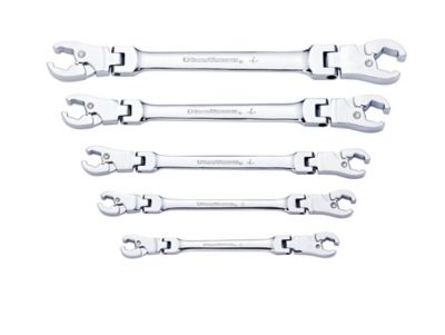 GEARWRENCH 5 pc. Ratcheting Flex Head Flare Nut SAE Wrench Set
