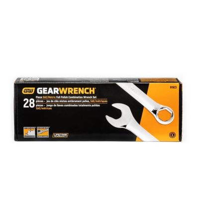 Image showing 3 th GEARWRENCH 28 pc. 6 pt. Combination SAE/Metric Wrench Set