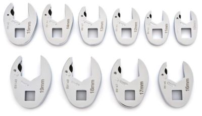 GEARWRENCH 10 pc. 3/8in. Drive Ratcheting Crowfoot Metric Wrench Set